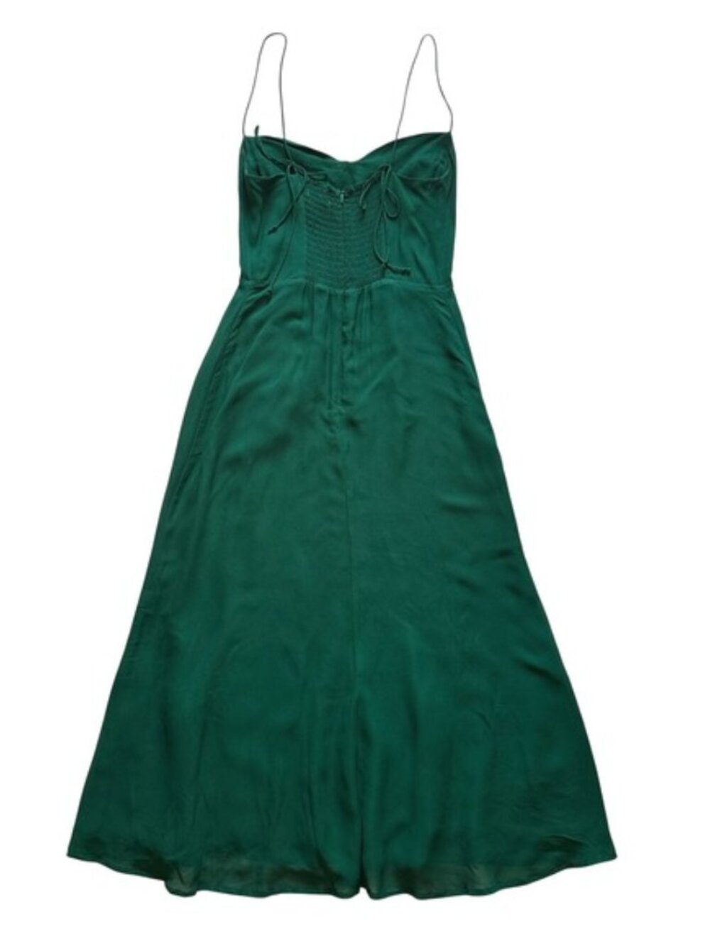 Reformation Juliette Midi Dress Emerald Green 2 - Picture 3 of 9